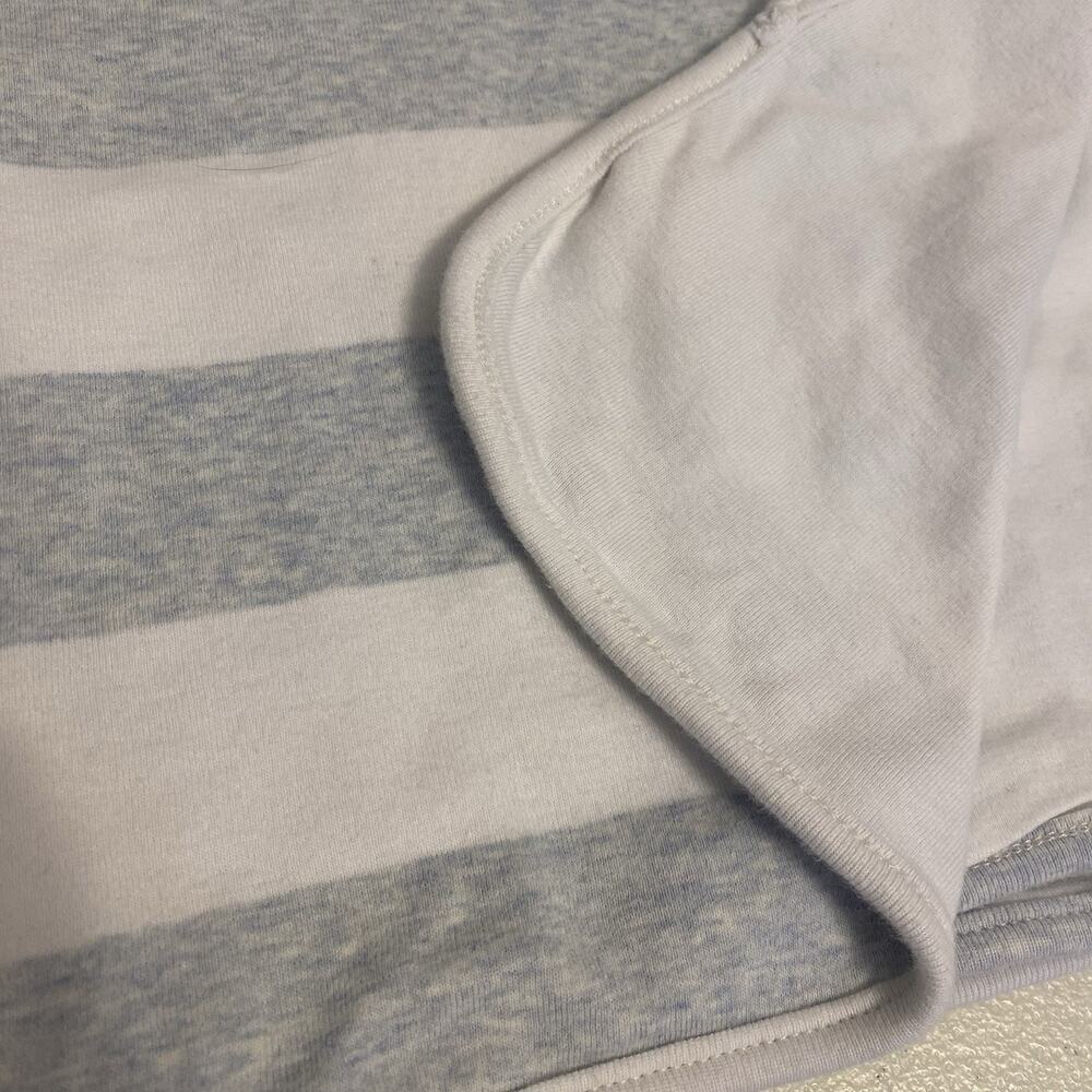 Baby Gap Reversible Blanket Blue White Stripe Cotton Baby Infant Soft Comforter